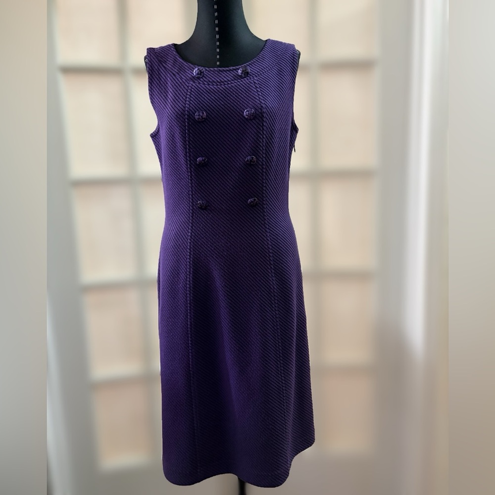 Joseph Ribkoff Textured Purple Midi Dress